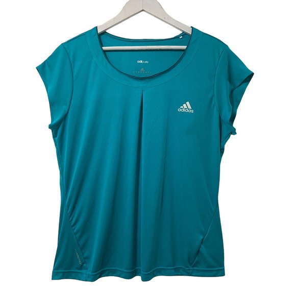 Adidas Adipure Formotion Women’s Cap Sleeve Activewear Top Size XL Turquoise - Picture 1 of 8